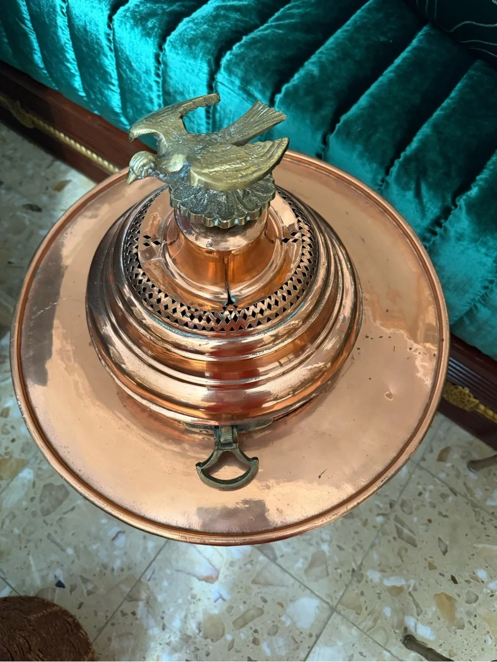 Vintage Ottoman Turkish Copper & Brass Brazier Mangal Fire Pit Floor Decor